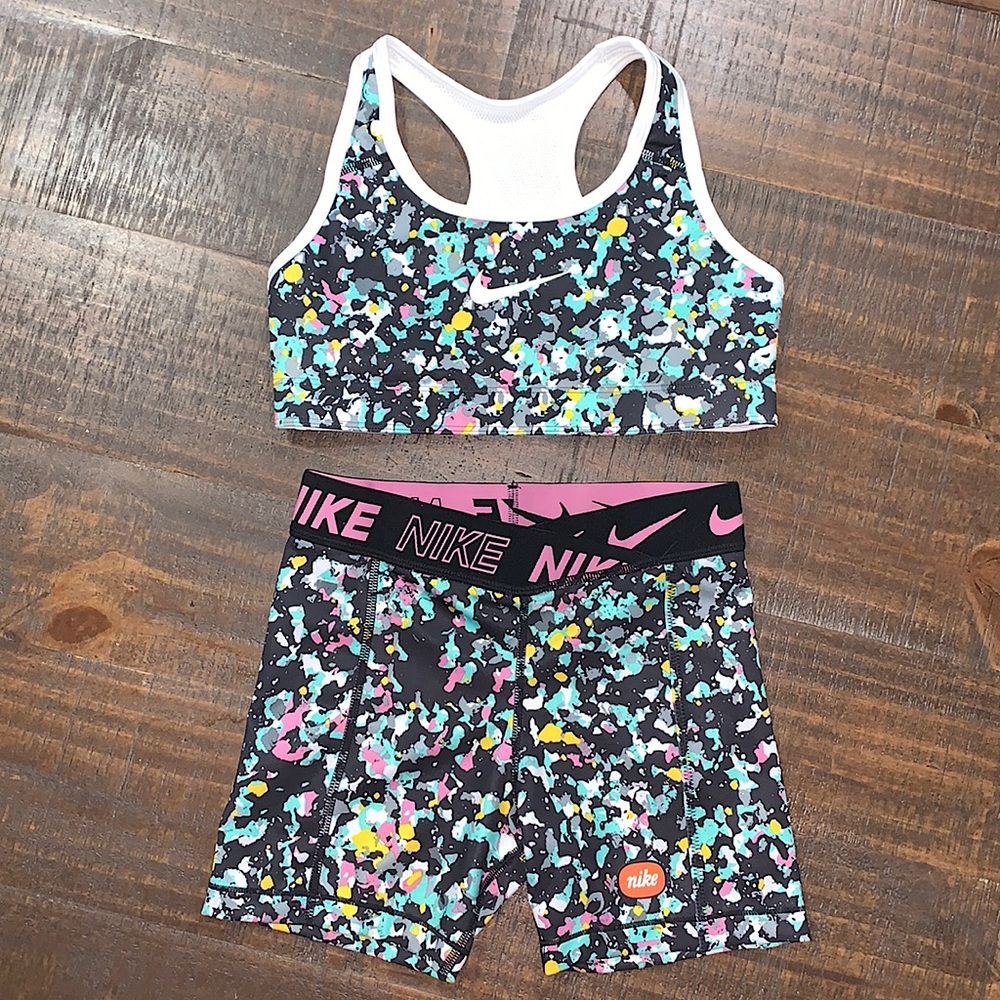 Nike pro sports bra & shorts